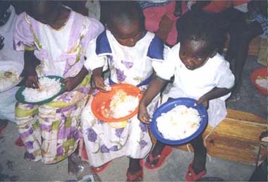 Lodwar children eating